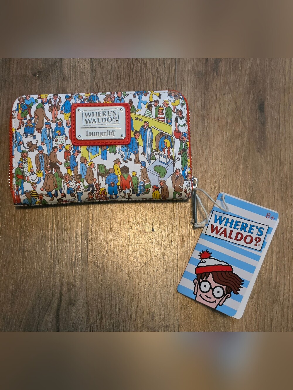 NWT Loungefly Where’s Waldo? Allover Print Zip Around Wallet